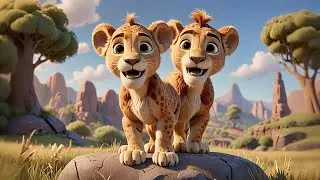 Five Laughing Lions Roar and Run | Jungle Animal Song for Kids | Counting and Action Rhyme