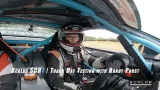 EV specialist and pro driver Randy Pobst tests the Scalar SCR1 at Atlanta Motorsports Park