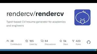 GitHub - rendercv/rendercv: Typst-based CV/resume generator for academics and engineers