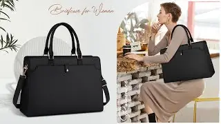 NUBILY Laptop Bag for Women 15.6 Inch Laptop Tote Bag Leather Work Bag Waterproof Womens Briefcase