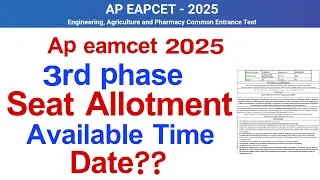 ap eamcet seat allotment 2025 3rd phase | ap eamcet 3rd phase seats allotment 2025 time