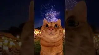 Real Cat Watches Fireworks 🎆🐱 360&deg; Insta360 Selfie POV | Emotional Cinematic