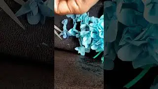 Craft: Hydrangea flower making with waste clothes 