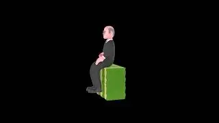 3D Cartoon Judge Turntable | Judge Sitting on Money Stack Holding Piggy Bank