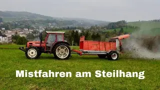 Mitsfahren mit Same 70 Explorer 2 und Lochmann Miststreuer (Triebachse)