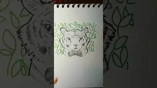 Tiger sketch using mechanical pencil #drawing #tigerdrawing