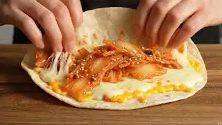 I put kimchi in a quesadilla and this happened 🤯K-food ASMR