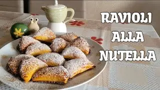 RAVIOLI DOLCI DI PASTA SFOGLIA ripieni di Nutella&bull;un dolce facile e veloce da preparare#raviolidolci