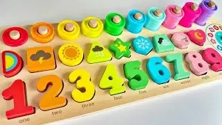 Best Learn Numbers, Counting, Shapes with Activity Puzzle | Preschool Toddler Learning Toy Video