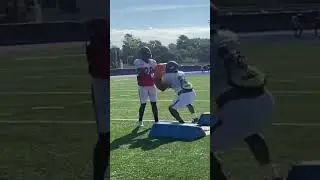 Running Back Drills: Blocking 😈 #rayquansmith #fyp #kingofnil #football #runningback #drills