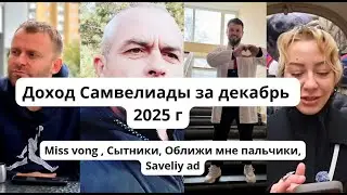 Доход с Ютуб за  декабрь 25 г., miss wong , Saveliy ad,  Grandeniko blog , Сытники
