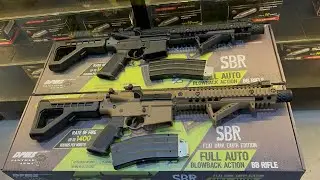 Crosman Airgun SBR Flat Dark Earth Edition Semi and Full Auto unboxing and testing.