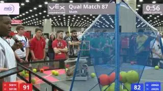 VEX Worlds 2016 - VRC High School - Math - Qual 87 (5081C 5813B) 154 vs 181 (4906A 4502G)