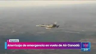 ¡Imágenes del aterrizaje de emergencia en Madrid! | Noticias con Yuriria Sierra