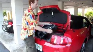 How much fits in the trunk of a Ford Mustang convertible?