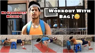 No Equipment Workout😱 | Chest & Tricep | Workout With School Bag🎒 | Massive Pumps💪