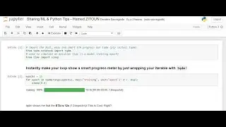 Instantly make your python🐍 loops show a smart progress meter - just wrap any iterable with 'tqdm'