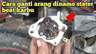 Cara ganti arang dinamo stater beat karbu #Clinicsatriamotor