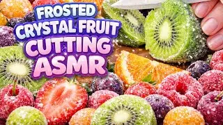 Frosted Crystal Fruit Cutting ASMR ❄️🍓 Ultra Satisfying Glass Sounds