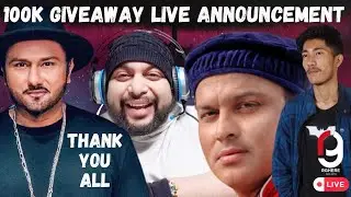 GIVEAWAY LIVE ANNOUNCEMENT FOR 100K SUBSCRIBERS | YO YO HONEY SINGH | ZUBEEN GARG | REACTION BY RG