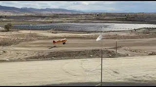 Super Cub land uphill strip