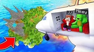Mikey and JJ Crashed on the Island in Minecraft (Maizen)