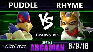 Spring Arcadian SSBM - Puddle (Falco) Vs. Rhyme (Fox) - Smash Melee Losers Semis