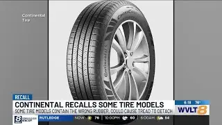 Continental recalls some tire models, saying tires used wrong rubber