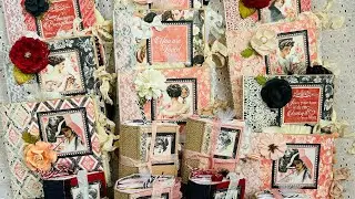 16 Junk Journals Using Up The Mon Amour Collection, 12x12 Paper Pack Completion
