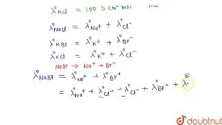 The limiting molar conductivities Lambda^@ for NaCL, KBr and KCI are  126, 152 and 150 S cm^2 ,o...