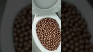 Experiment: Mini Chocolate Balls Candy in the Toilet #shorts