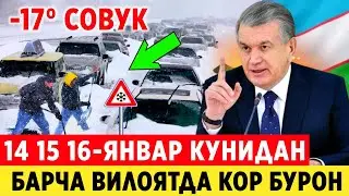 ШОШИЛИНЧ! 14-ЯНВАРДАН ОБ-ХАВО УЗГАРАДИ ДАХШАТЛИ КИШ КАЙТМОКДА -20 СОВУК