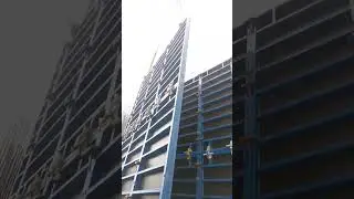 Стена 6 метров. Монтаж опалубки      6 m wall#concrete #slinging #hardwork#