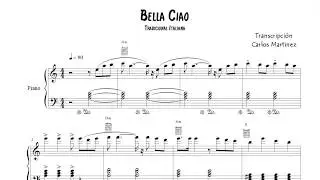 Bella Ciao Partitura Dúo de Voz con letra Piano (Melodía+Acompañamiento)