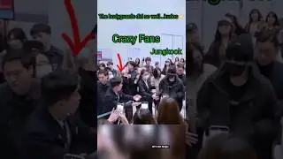 Jk Angry on crazy fan girl 🤬 Jungkook's Airport Arrival |Crazy crowds #jungkook #shorts