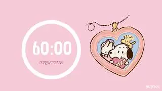 Study With Me | Pomodoro 60/10 x3 | 💘 Romantic Snoopy, Jazz | No Mid Ads