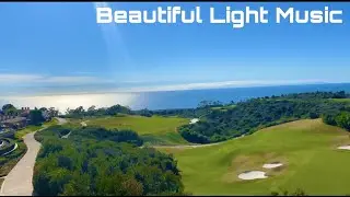 Beautiful Light Music with California Ocean View on Golf Course.Soft