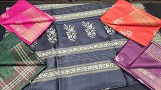 Premium Pure Kosa Silk Saree | Rich Embroidery Work | Chhattisgarh Kosa Saree with Temple border
