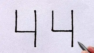 camel drawing from number 44//easy number drawing#drawing #art #numberdrawing