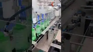 Automatic shampoo bottle mold jig feeding conveying filling capping machine running video