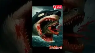 Мозазавр против мегалодона, Ёрмунгадра, косатки, красной акулы, весла, плизавра #мозавр #морскиес...