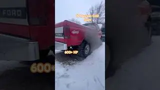 7.3 Powerstroke Cold start #ford #diesel #coldstart #power #shortvideo #shorts #snow