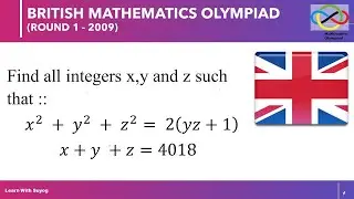 BRITISH MATHEMATICS OLYMPIAD ( ROUND 1 YEAR 2009) | OLYMPIAD PROBLEMS | CHALLENGING PROBLEMS