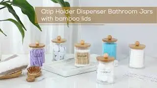 Qtip Holder Dispenser with Bamboo Lids under 10$ #amazon #youtube #gadgets #qtip