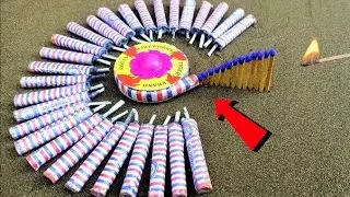 Lots Of Unlimited Bijli Crackers and Flowers Pots and Chakkri Vs Matchstick Chain Reaction Dominos