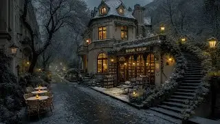 Through the Snowy Street to the Book Shop ❄️ Dark Academia Ambience for Study & Creative Work