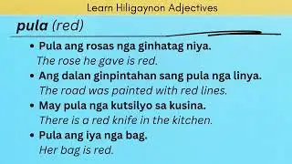 pula (red) | Learn Hiligaynon Adjectives | LEARN HILIGAYNON/ILONGGO #hiligaynon #ilonggo