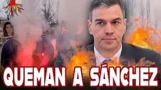 QUEMAN a Pedro Sánchez en las MANIFESTACIONES de los agricultores en Madrid