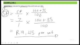 Production cost calculations example #1