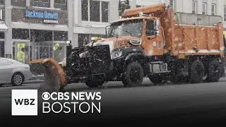 Crews in Nashua, NH work to keep streets clear during steady snowfall